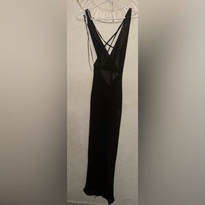 JLUXLABEL Black Strappy V-Neck Maxi Dress